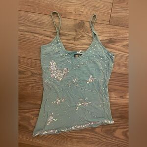 Dex Women's Blue Sequin Top